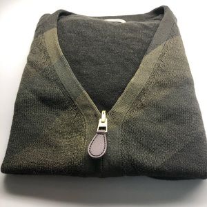 Burberry Brit Olive Cardigan Zip Front Size L